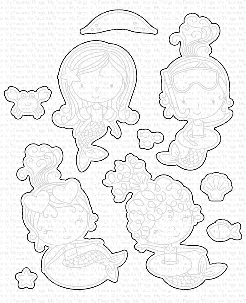 MY FAVORITE THINGS -Mermaid for Each Other STAMP & DIE SET - 2