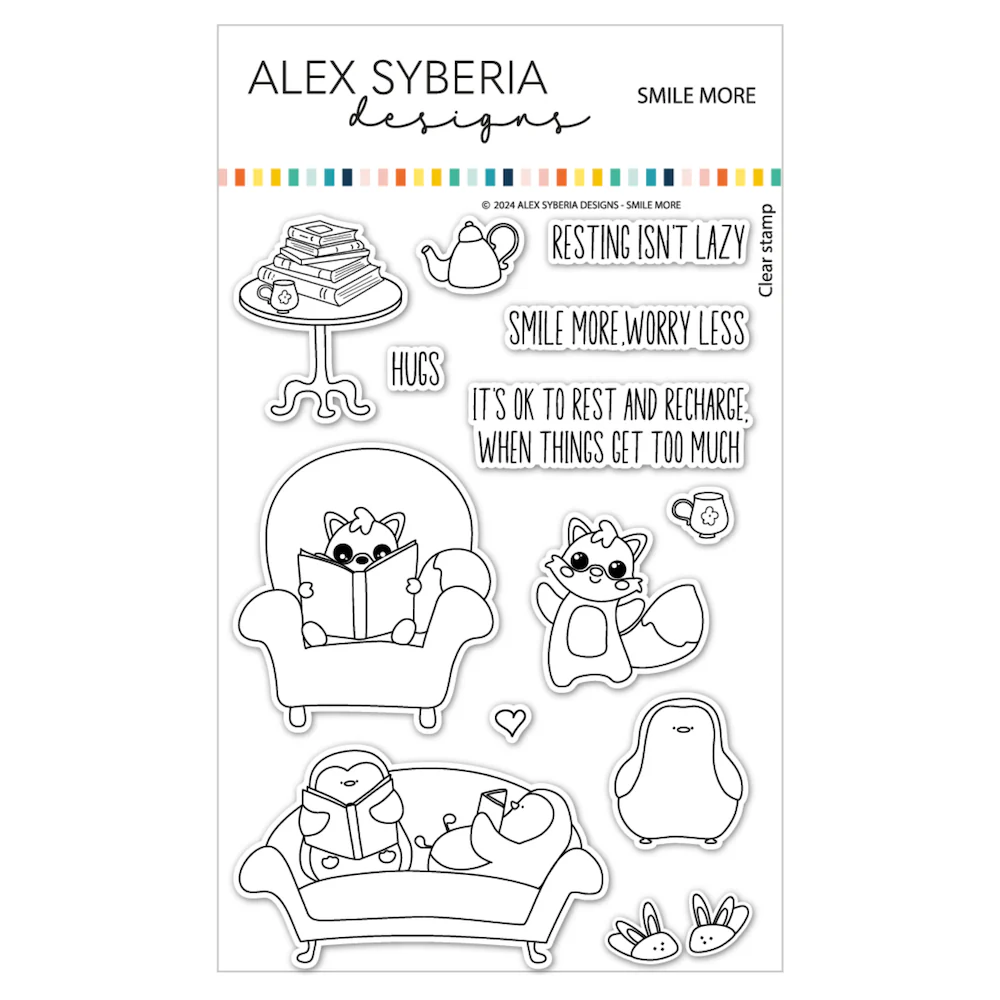 ALEX SYBERIA DESIGNS Smile More Clear Stamp Set 