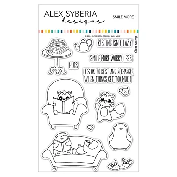 ALEX SYBERIA DESIGNS Smile More Clear Stamp Set  