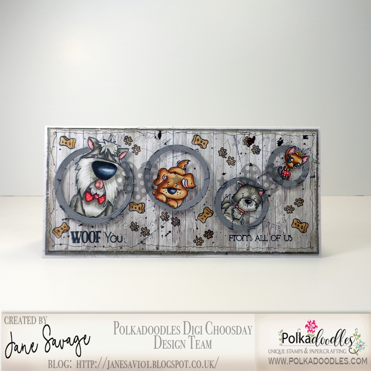 POLKADOODLES-Woof You Dogs Clear Stamp set - 3
