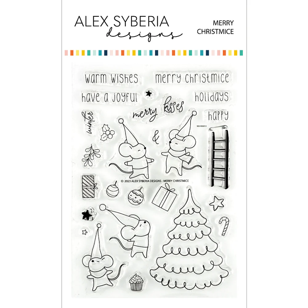 ALEX SYBERIA DESIGNS Merry Christmice Clear Stamp Set 