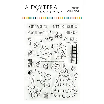 ALEX SYBERIA DESIGNS Merry Christmice Clear Stamp Set 