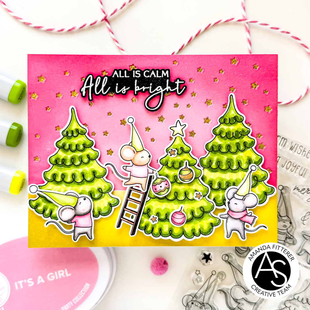 ALEX SYBERIA DESIGNS Merry Christmice Clear Stamp Set  - 11