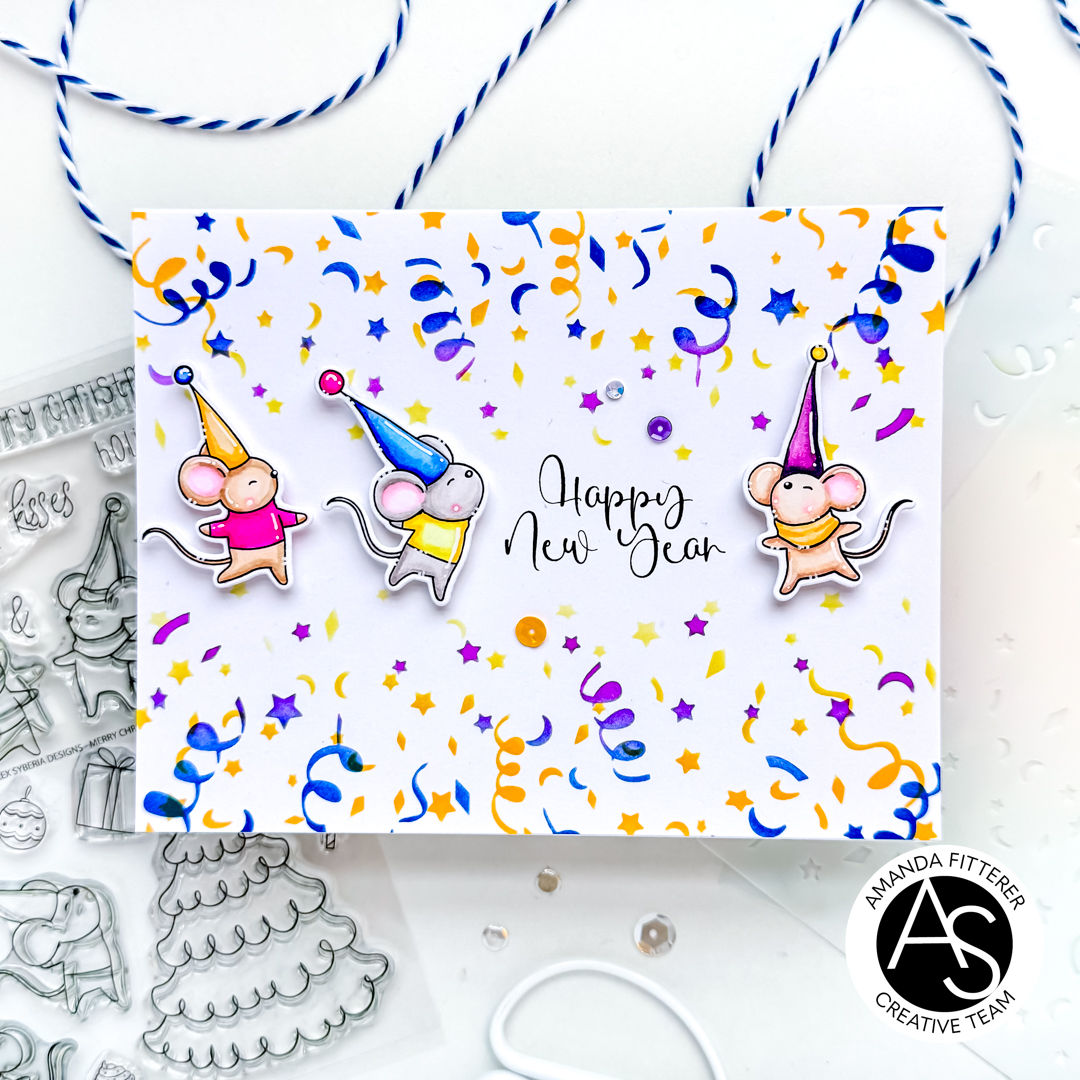 ALEX SYBERIA DESIGNS Merry Christmice Clear Stamp Set  - 10