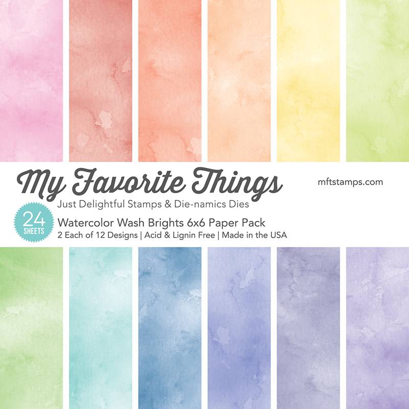 MY FAVORITE THINGS -Watercolor Wash Brights 6x6 Inch Paper Pad 