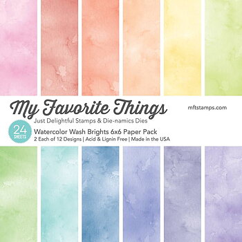 MY FAVORITE THINGS -Watercolor Wash Brights 6x6 Inch Paper Pad 