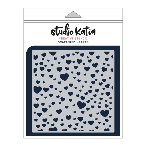 STUDIO KATIA-SCATTERED HEARTS STENCIL