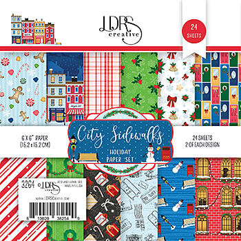 LDRS Creative  6x6 Inch Paper Pack  City Sidewalks Christmas 