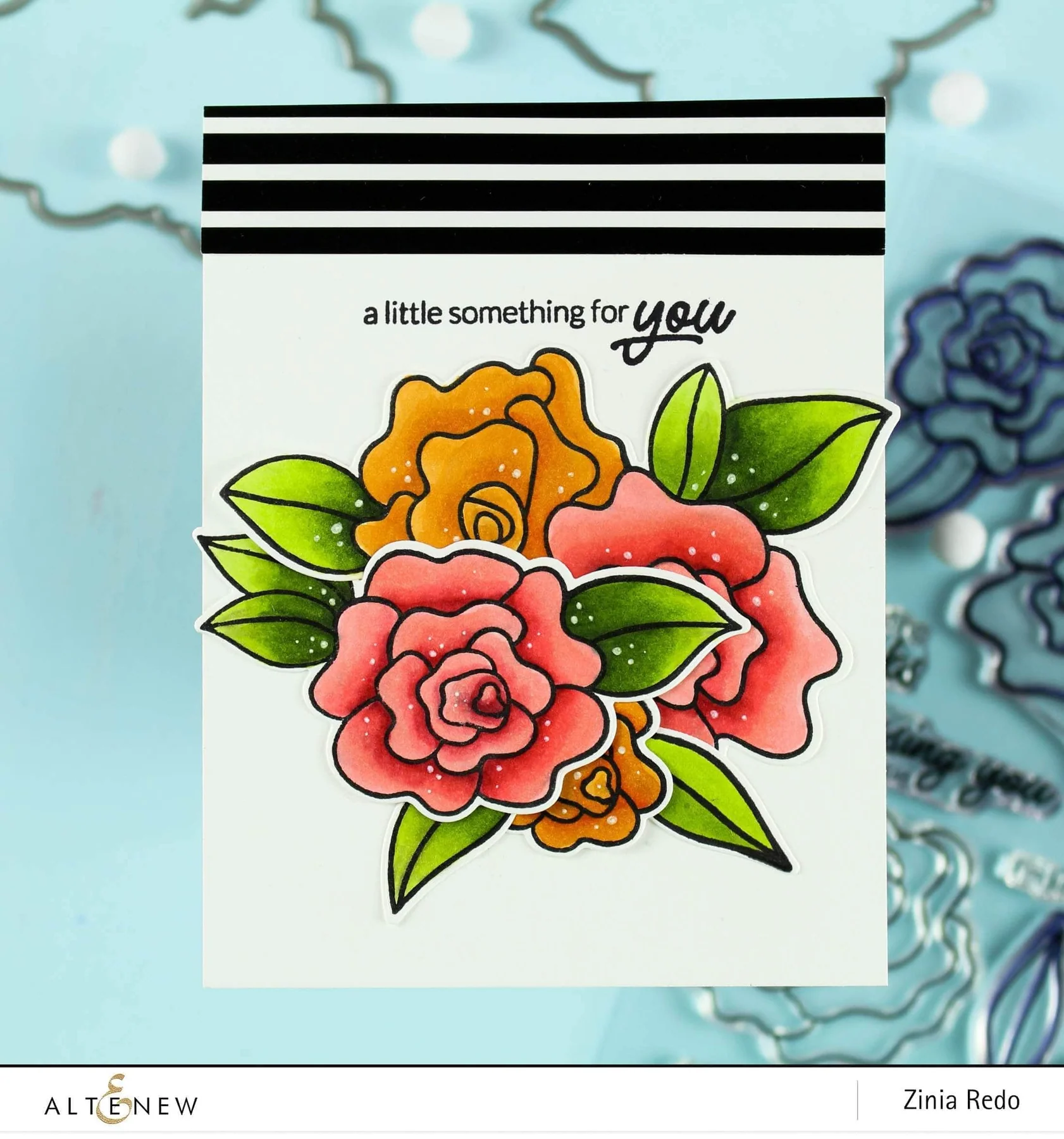 ALTENEW - Wavy Roses stamp set+ Wavy Outlines die - 7