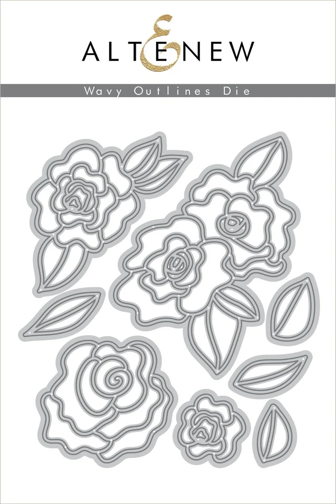 ALTENEW - Wavy Roses stamp set+ Wavy Outlines die - 2