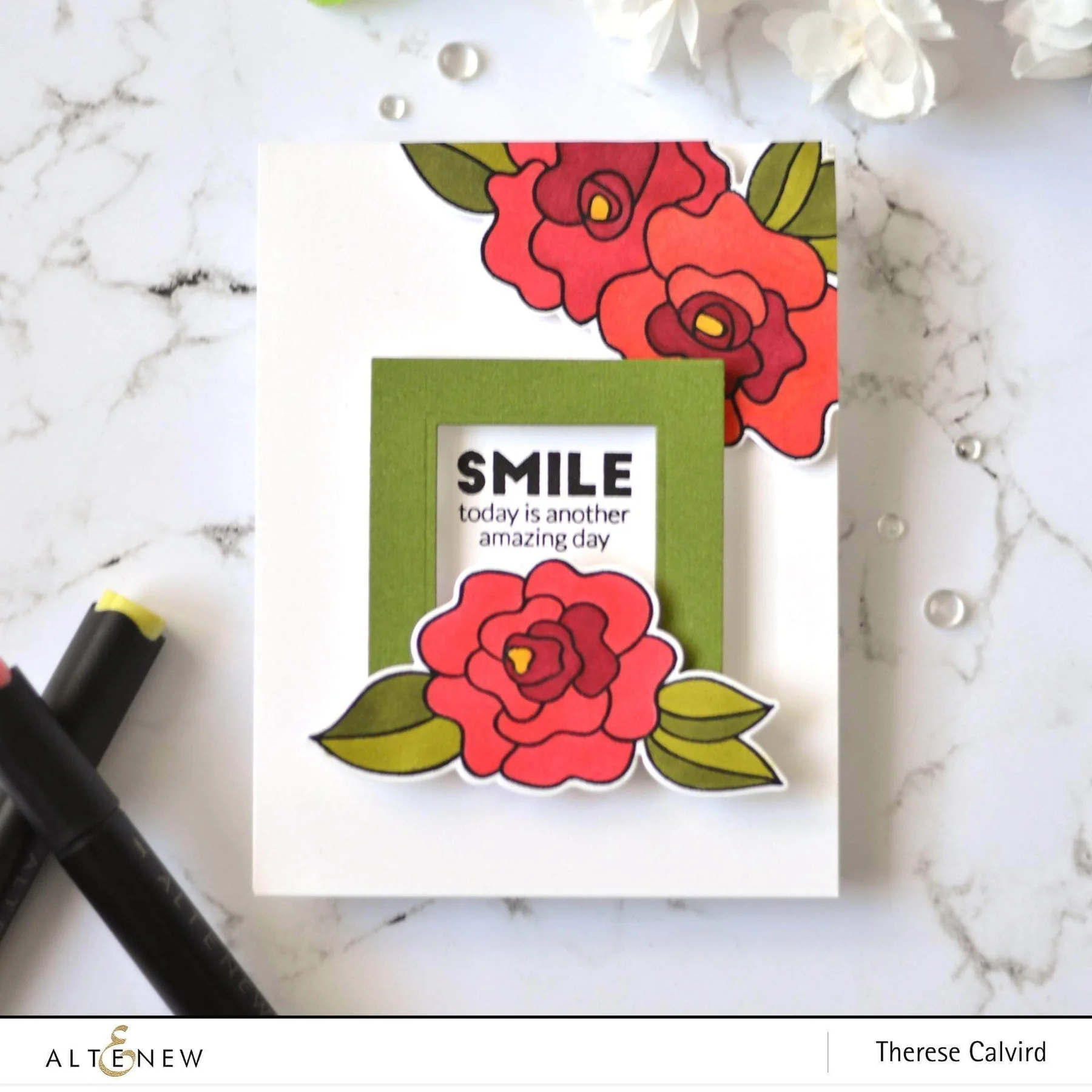 ALTENEW - Wavy Roses stamp set+ Wavy Outlines die - 5