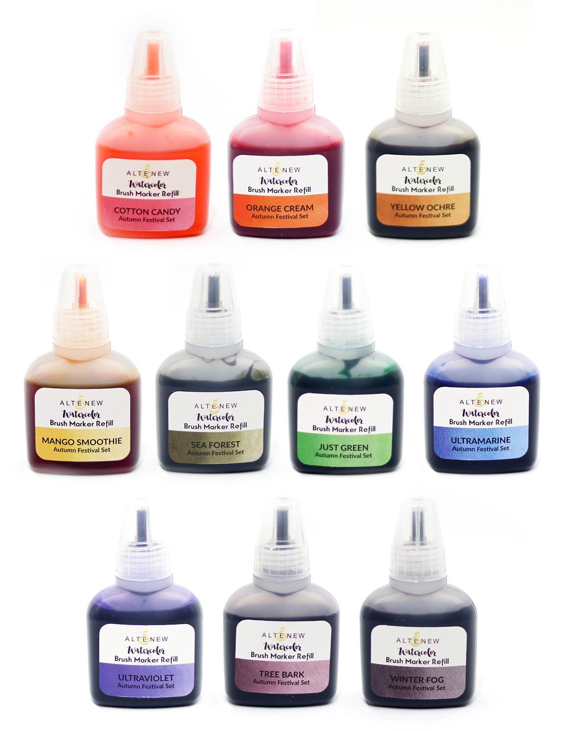 ALTENEW -Autumn Festival Liquid Watercolor - Brush Marker Refill Tree Bark - 2