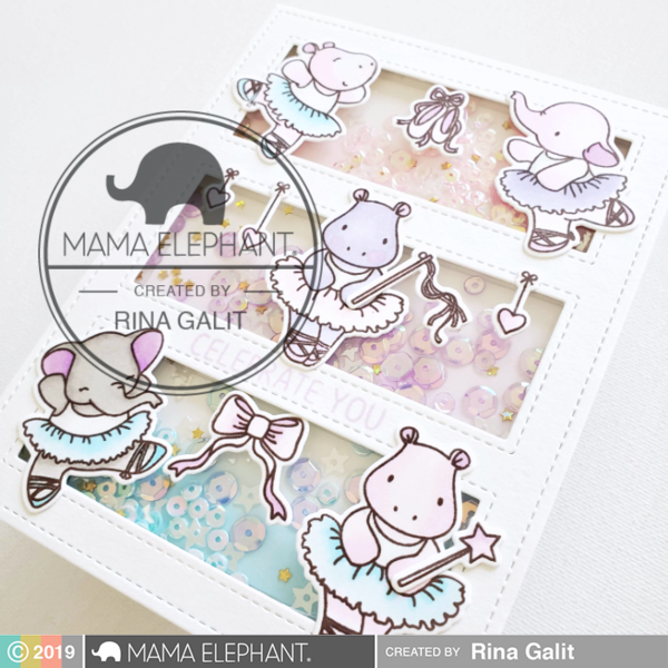  MAMA ELEPHANT -SHALL WE DANCE  STAMP& DIE SET - 3