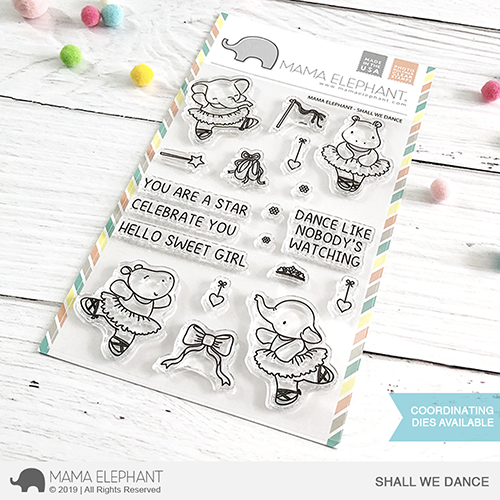  MAMA ELEPHANT -SHALL WE DANCE  STAMP& DIE SET