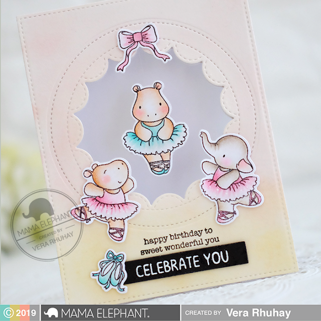  MAMA ELEPHANT -SHALL WE DANCE  STAMP& DIE SET - 4