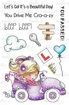 Polkadoodles-Mini Winnie Let's Go Clear Stamp & Die Set