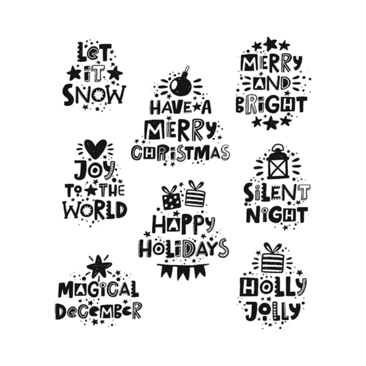 Tim Holtz Cling Rubber Stamps Holiday Whatnots CMS496