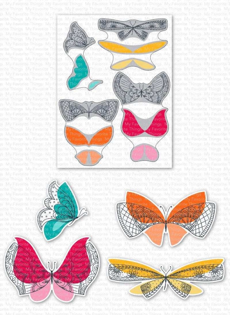 My Favorite Things -More Brilliant Butterflies STAMP & DIE SET - 3