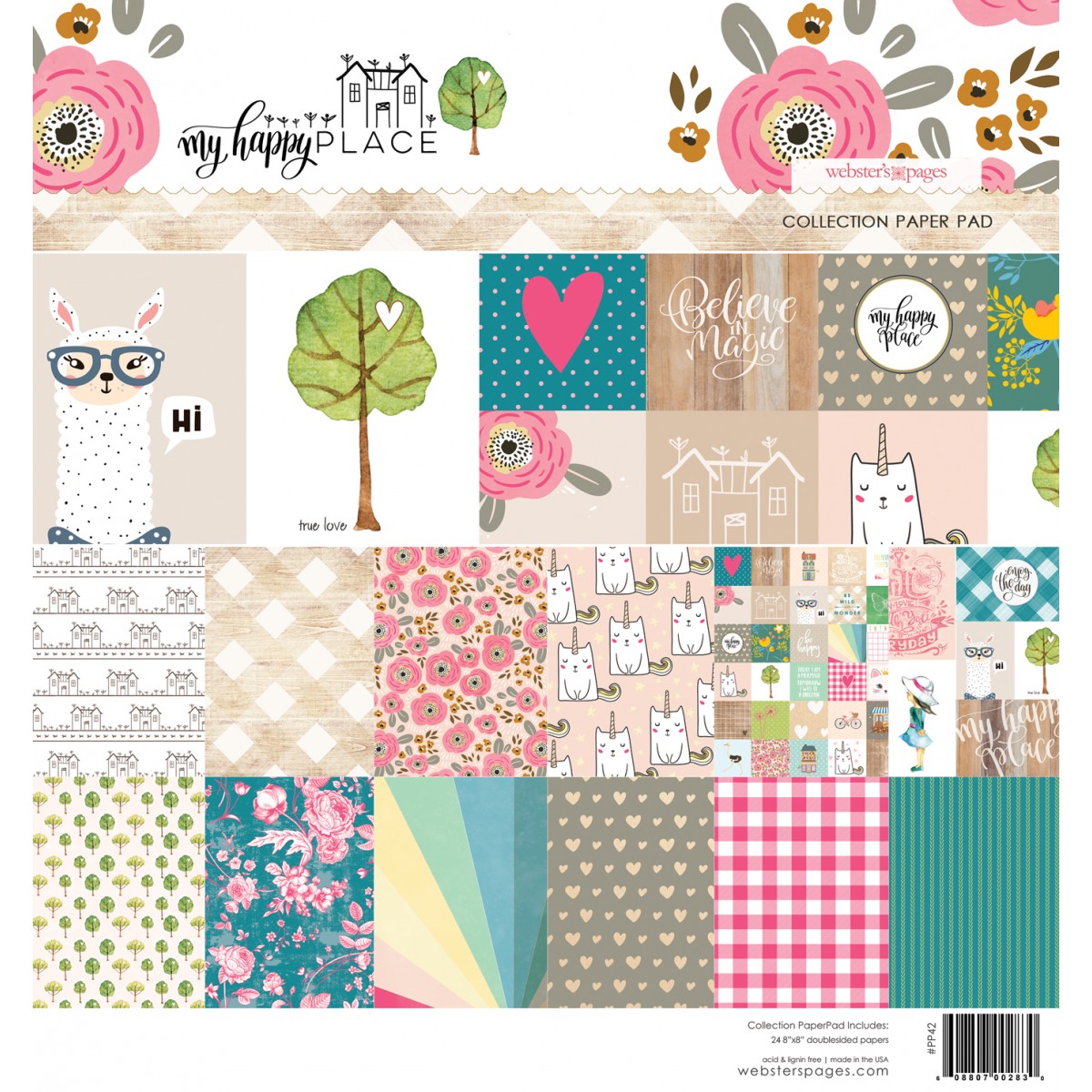 WEBSTER PAGES -MY HAPPY PLACE 8X8 PAPER PAD - 2