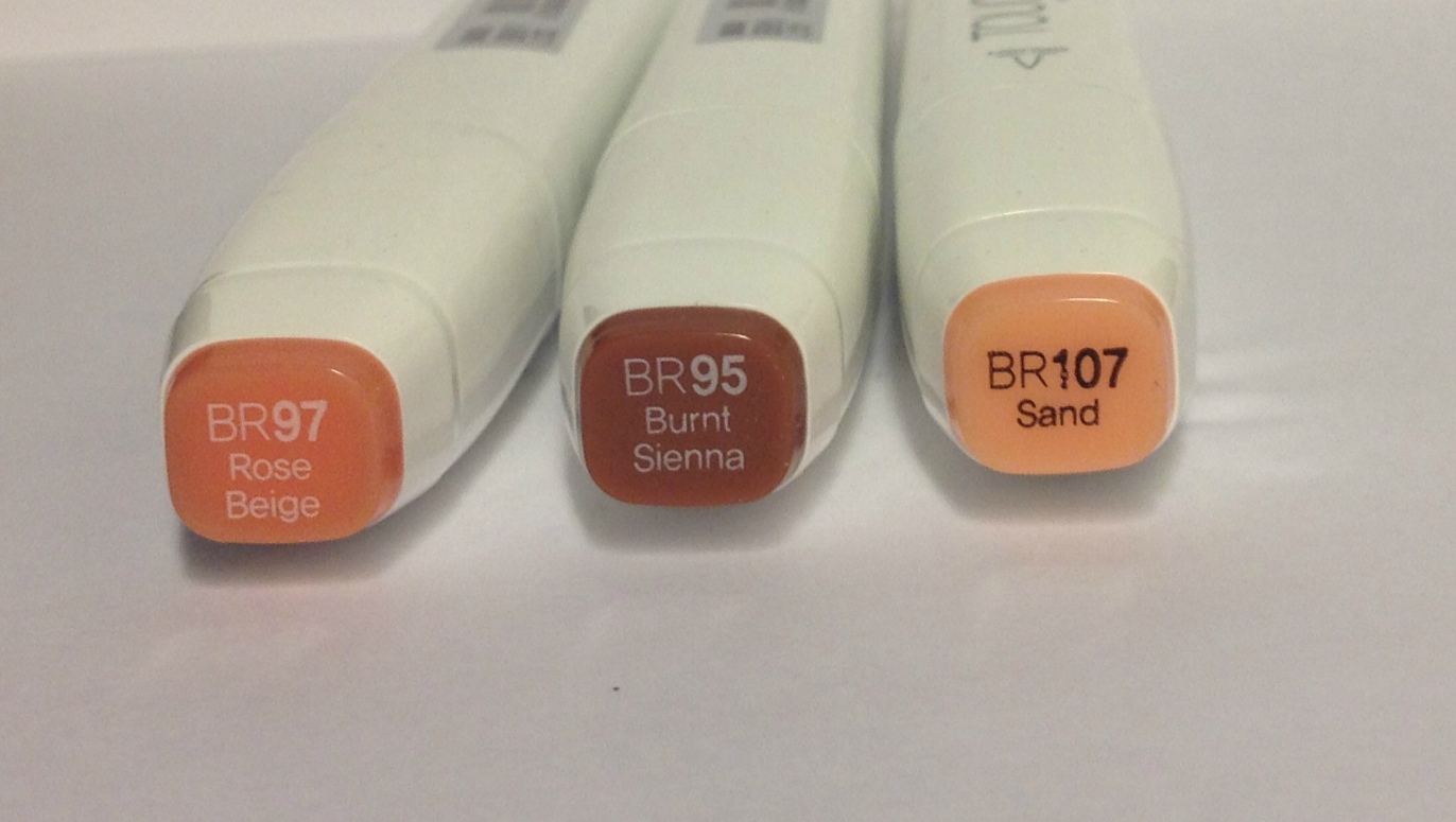 TOUCH TWIN Brush Marker trio- Röd Brunt (hår)