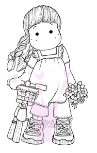 MAGNOLIA LZ09 Tilda with Bike MINI STAMP 