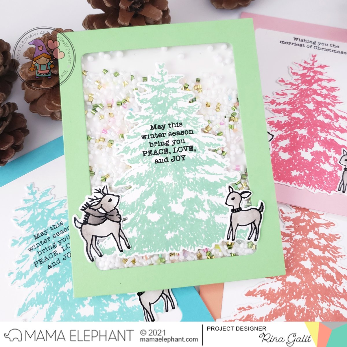  MAMA ELEPHANT -SNOWY TREE STAMP & DIE BUNDLE - 7