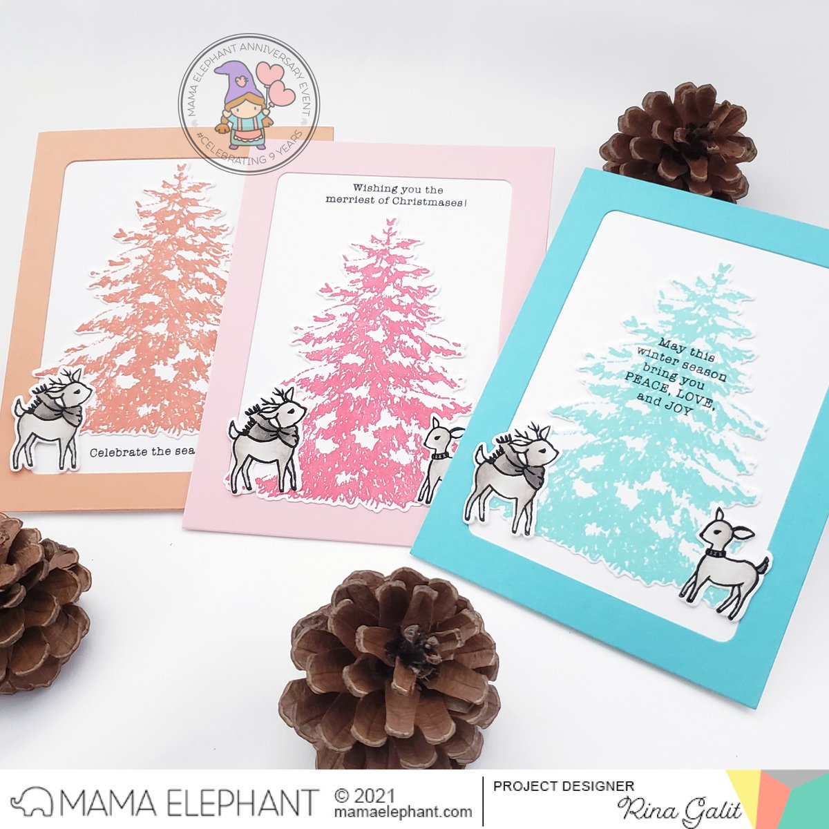  MAMA ELEPHANT -SNOWY TREE STAMP & DIE BUNDLE - 6