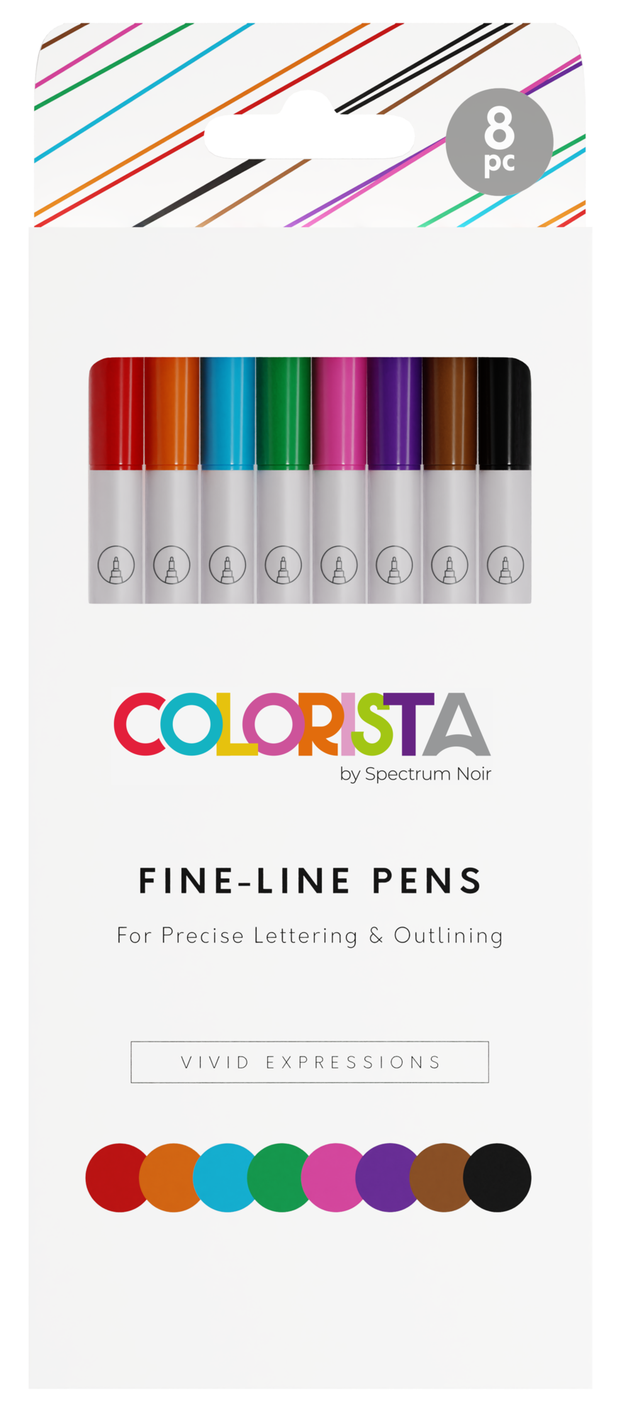 Colorista - Fine-Line Pen - Vivid Expressions 8pc -Crafter's