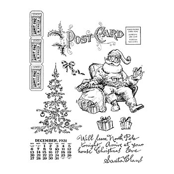Tim Holtz Cling Rubber Stamps Santa Visit CSM500