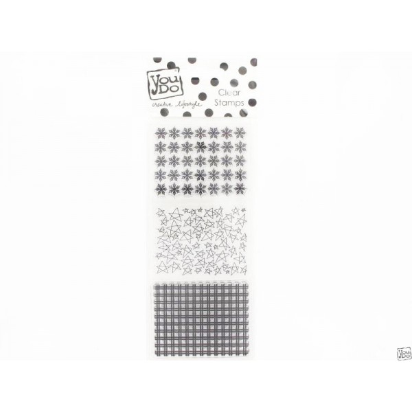 YOU DO Clearstamps 7x16cm Background Stars & Squares