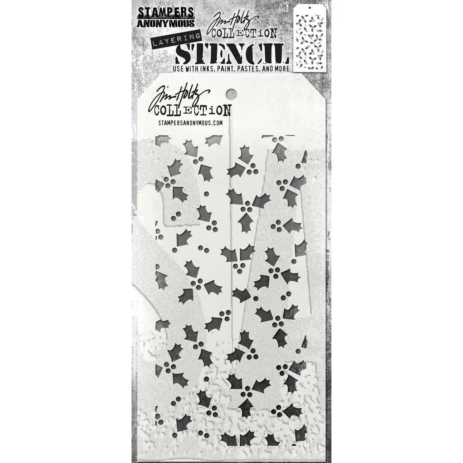 Tim Holtz Layering Stencil Tiny Holly THS189