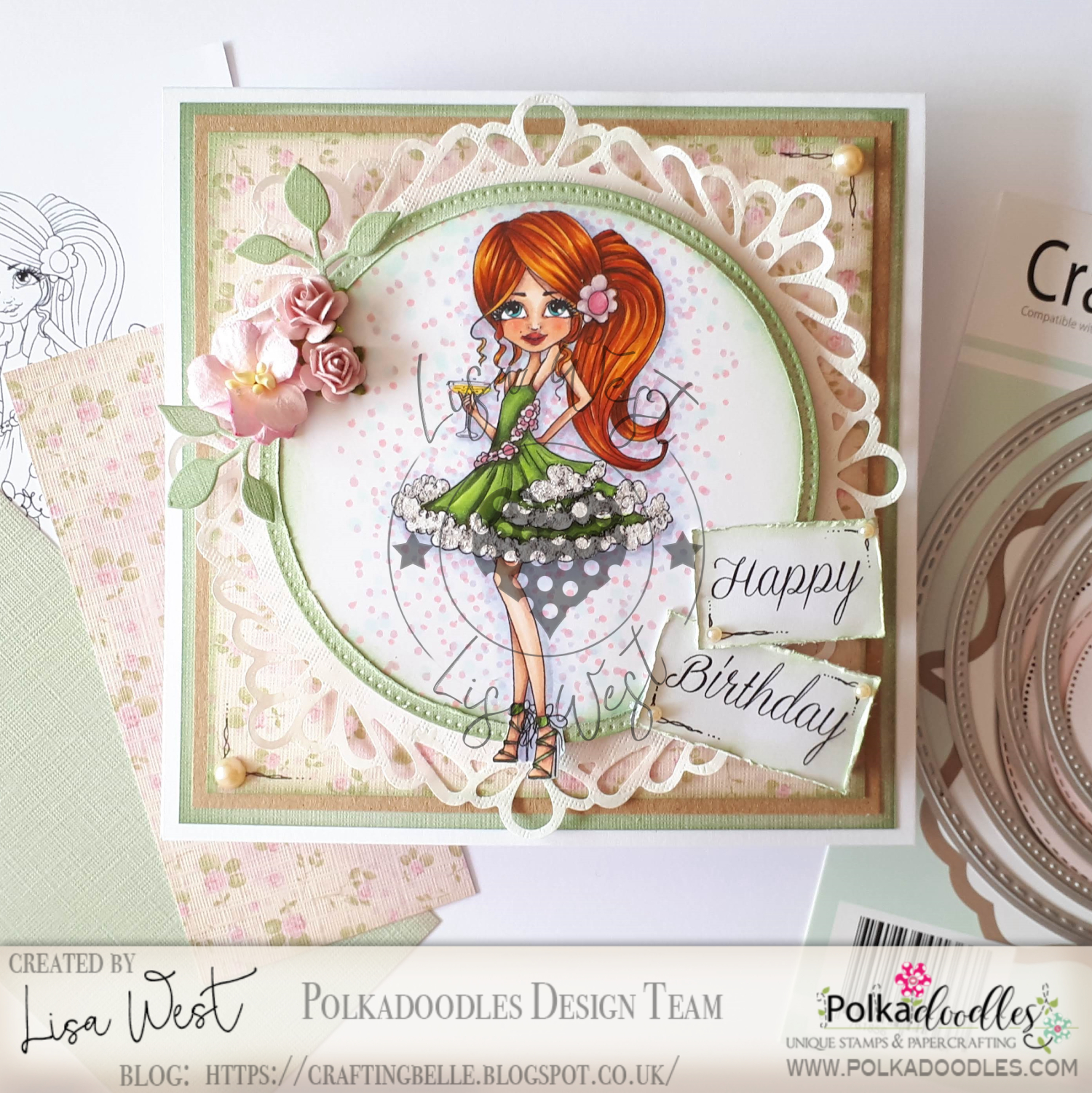 Polkadoodles Ruby Party Girl Clear Stamp - 2