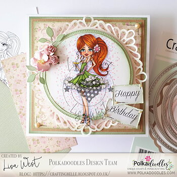 Polkadoodles Ruby Party Girl Clear Stamp