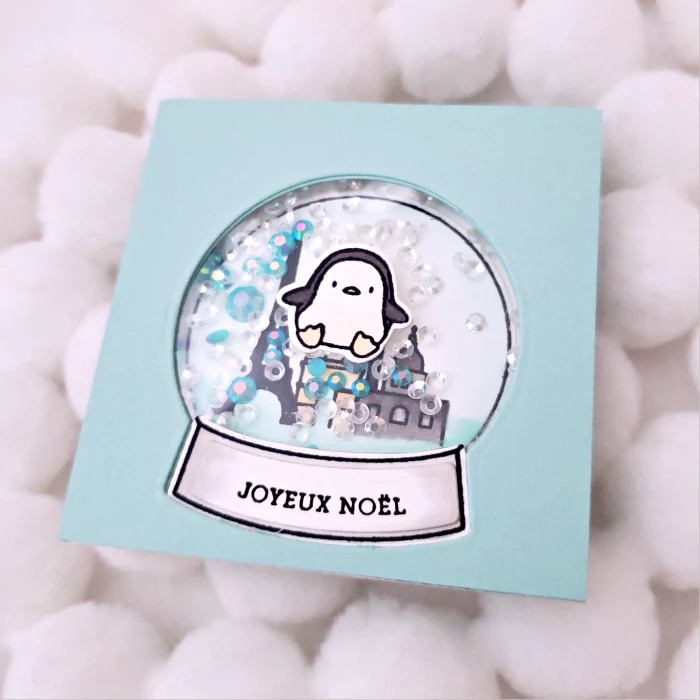 DMAMA ELEPHANT-SNOW GLOBE SCENES  STAMP &DIES - 4