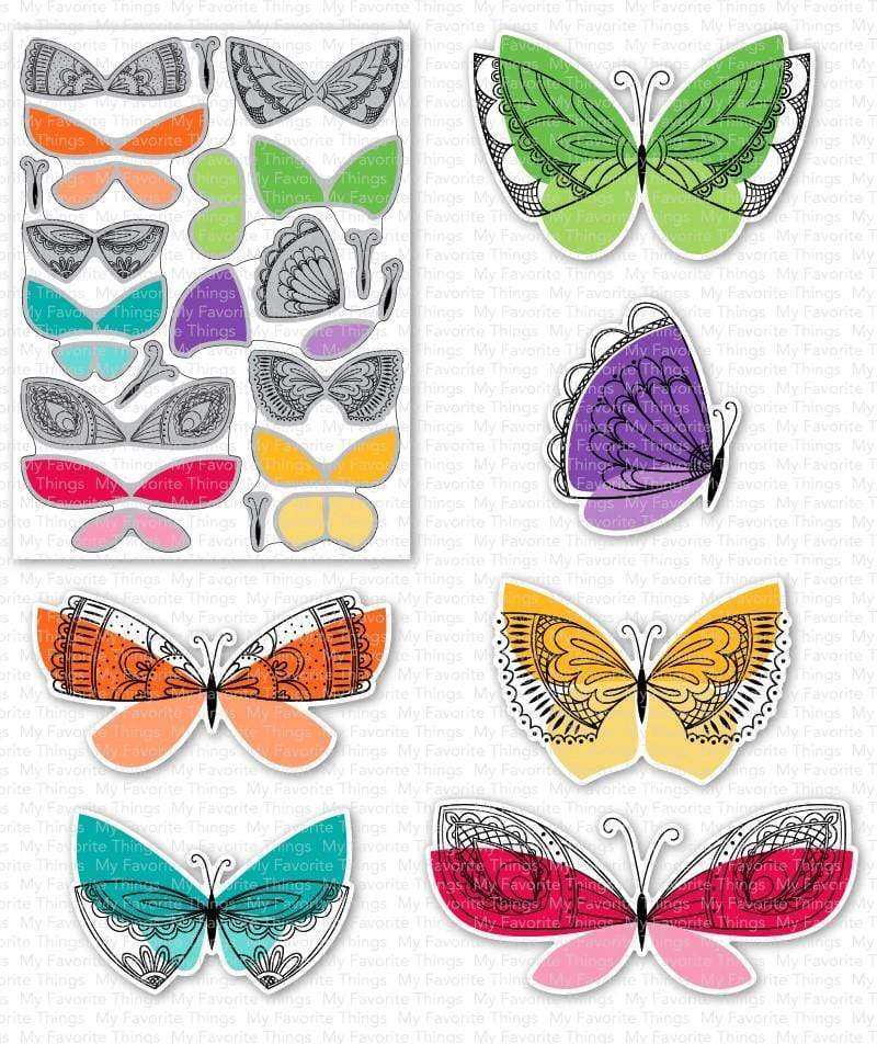 MY FAVORITE THINGS -Brilliant Butterflies STAMP & DIE SET - 3
