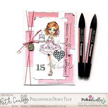 Polkadoodles - Ruby Birthday Cake Clear Stamp