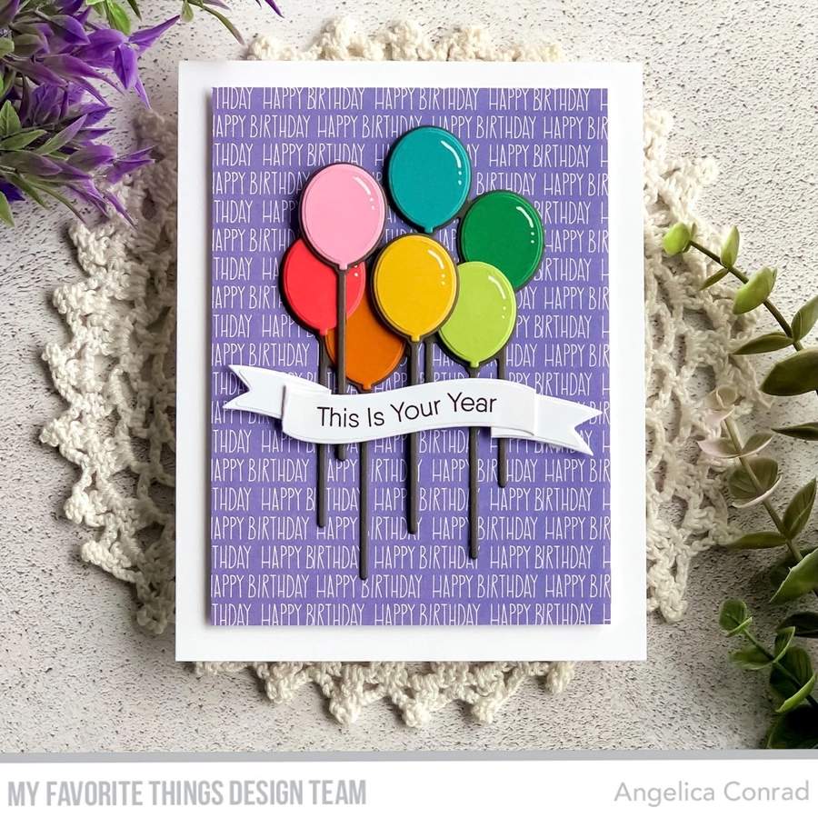MY FAVORITE THINGS -Balloon Bouquet  STAMP & DIE SET - 8