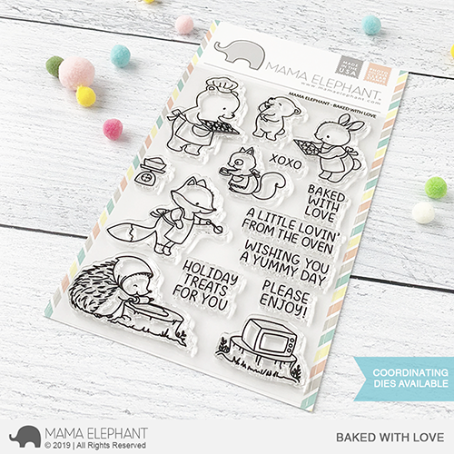 MAMA ELEPHANT-BAKED WITH LOVE STAMP & DIE SET