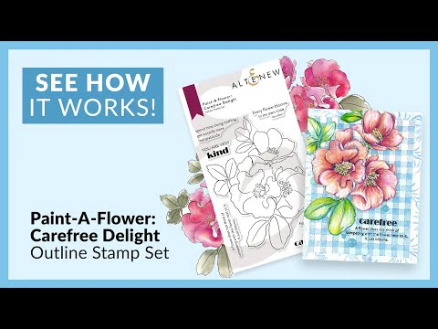 ALTENEW -Paint-A-Flower: Carefree Delight Outline Stamp Set - 6