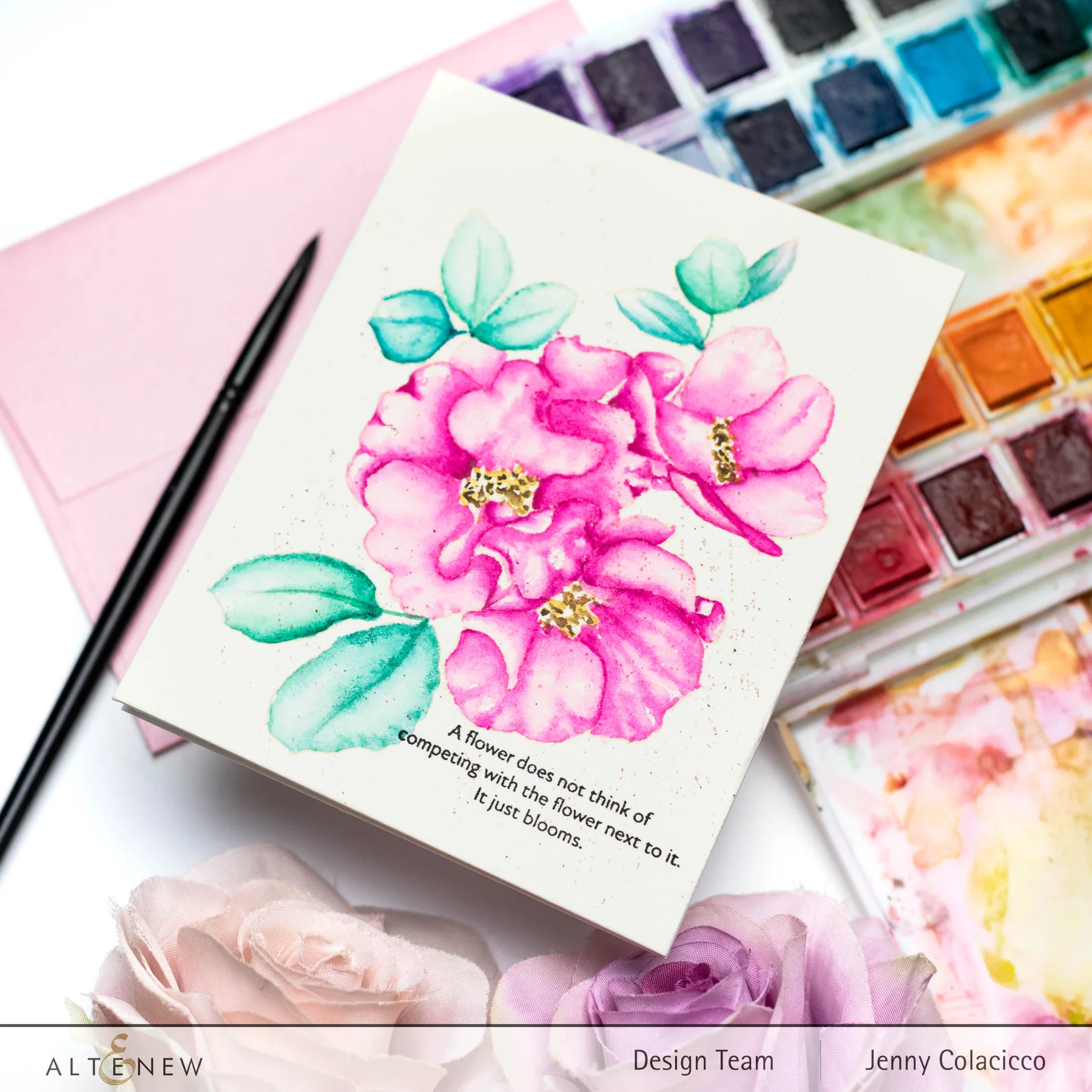ALTENEW -Paint-A-Flower: Carefree Delight Outline Stamp Set - 4