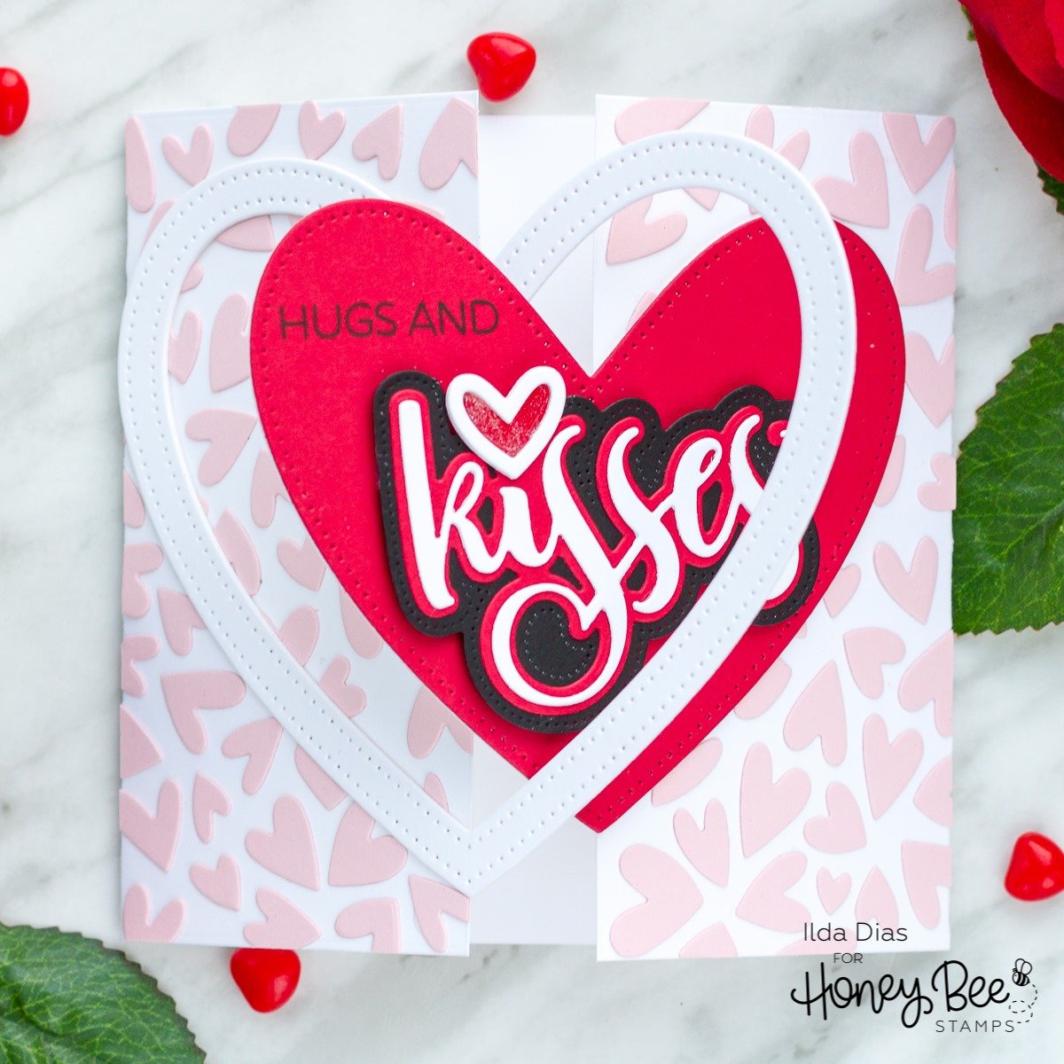 HONEY BEE STAMPS Pierced XOXO Hearts | Honey Cuts - 3