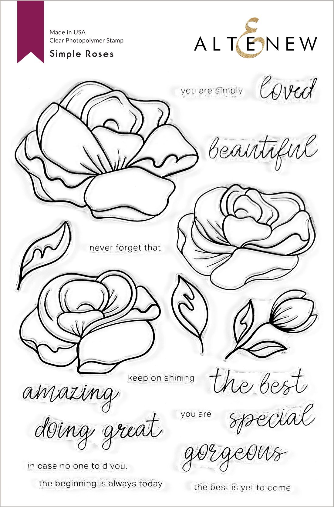 ALTENEW -Simple Roses Stamp Set