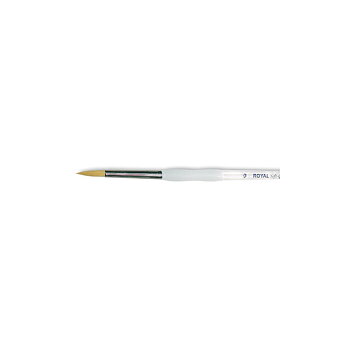 ROYAL LANGNICKEL-Soft-Grip Golden Taklon Round Brush SIZE 8