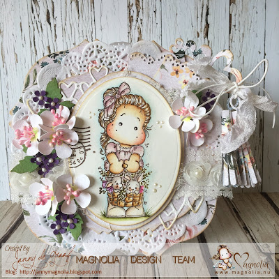 MAGNOLIA  HH- 19 Hippity Hoppity  - Tilda with Basket Bunnies