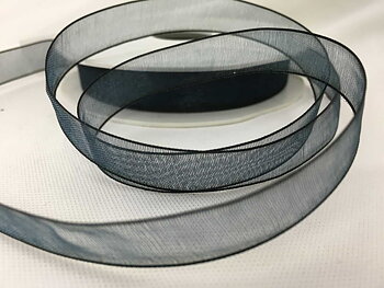 Organzaband 15mm steel blue petrol