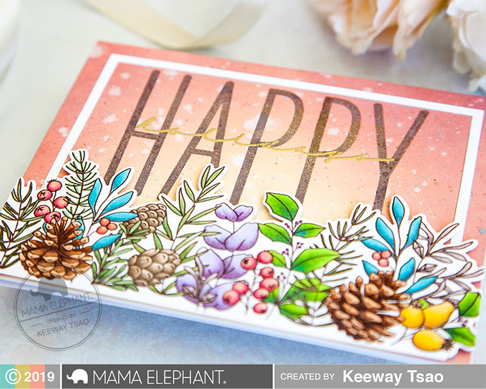 MAMA ELEPHANT-PINE AND POSY STAMP & DIE SET - 3
