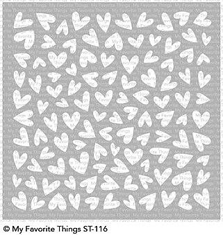 My Favorite Things - Lots of Heart 6x6 Inch Stencil