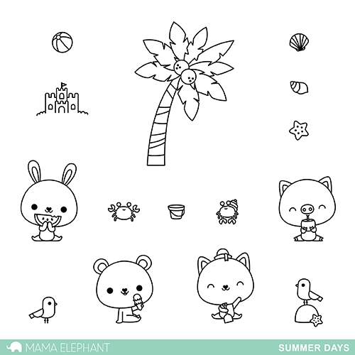  MAMA ELEPHANT - SUMMER DAYS  STAMP & DIE SET