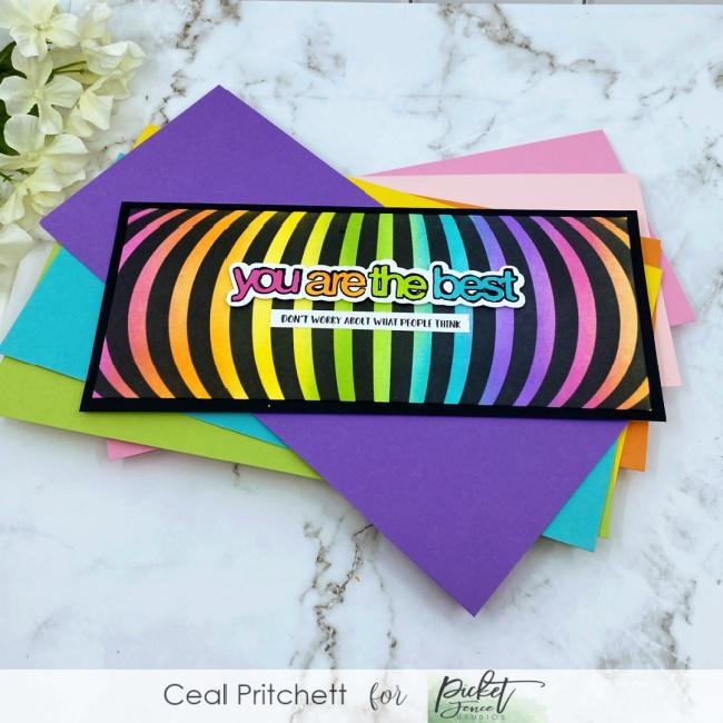 PICKET FENCE STUDIOS -Slim Line Movement 4x10 Inch Stencils  - 4