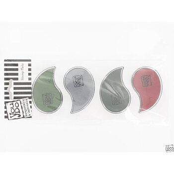 YD Stamp Pads röd,Grön, Grå  4pack Pigment Ink